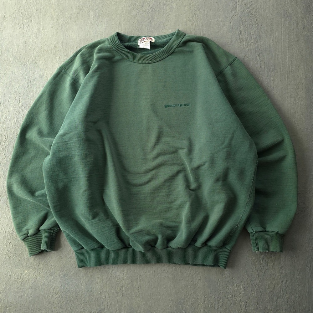 Vintage 90s Boulder Ridge Green Sweatshirt XL Embroidered